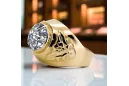 Zirkon 14 Karat Gelbgold Ring Vintage vrc078y